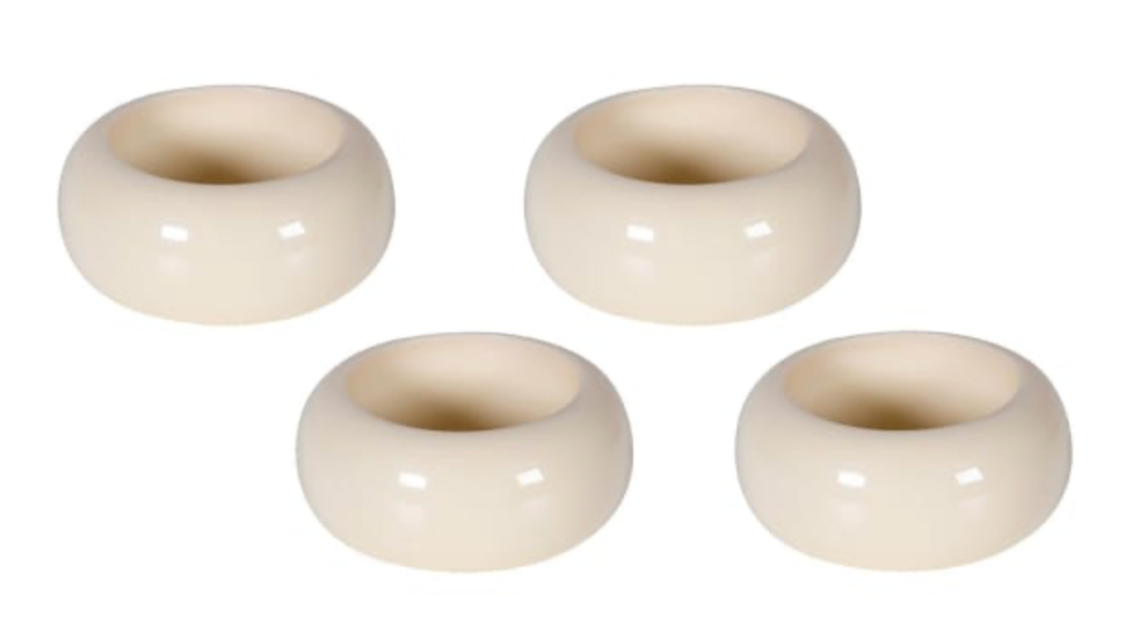 Set of 4 Faux Ivory Napkin Rings