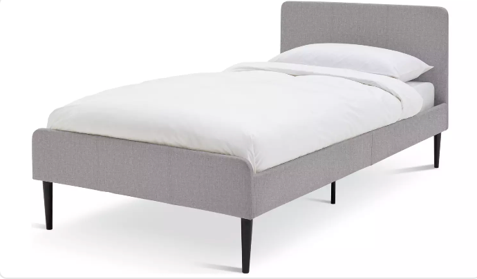 Argos Home Kristopher Double Fabric Bed Frame - Grey, 142.5 X L196.5 X H85cm