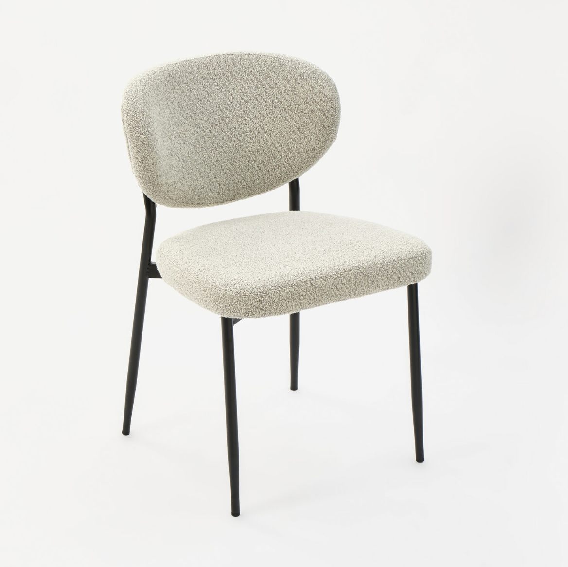 Beige & Black Boucle Dining Chair 78x48cm