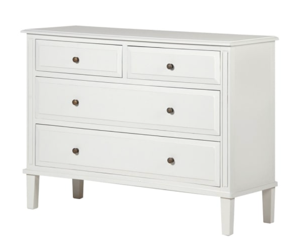 White Fayence 2/2 Chest of Drawers, H86 X W115 X D40CM