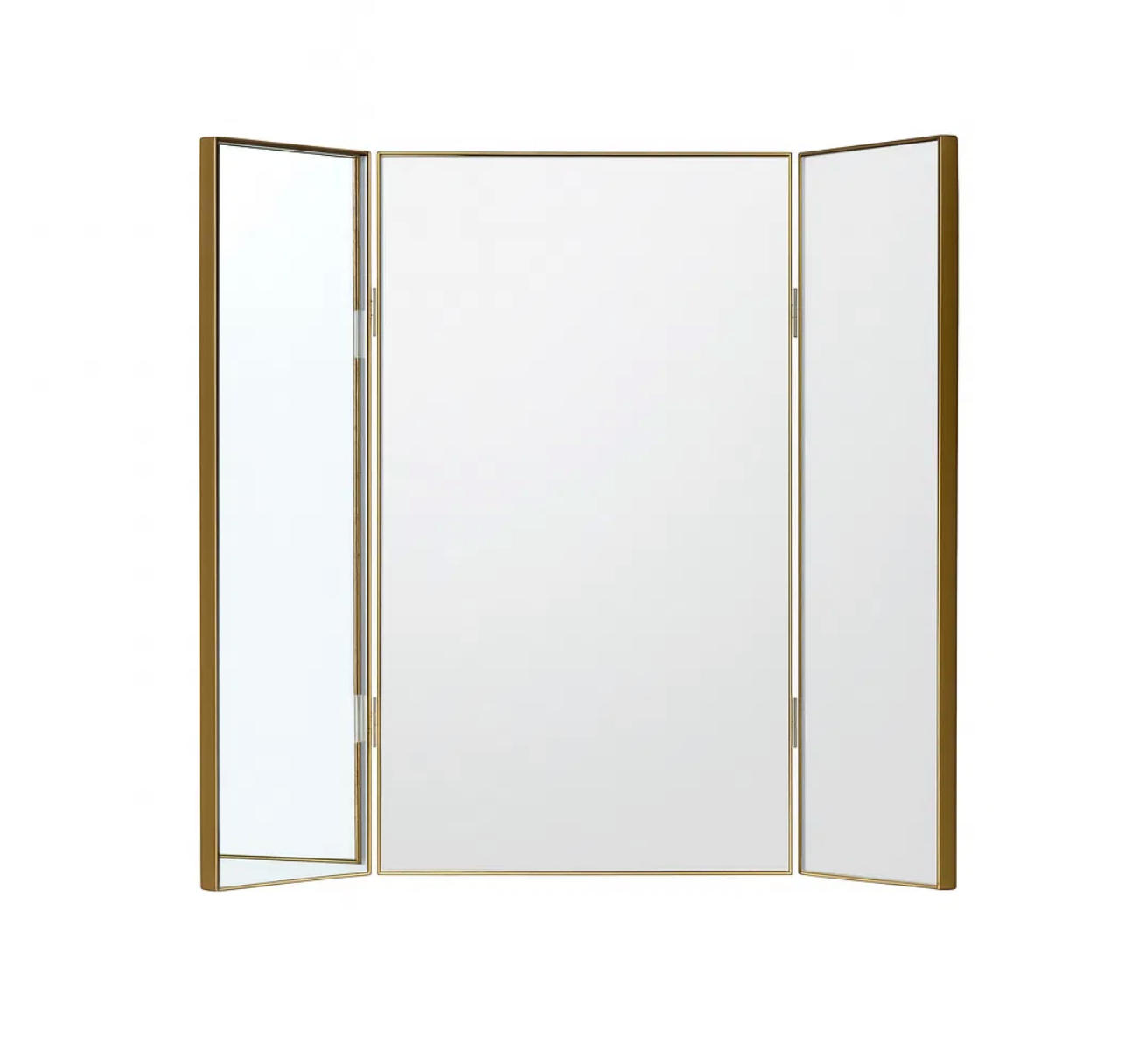 Large Gold Dressing Table Triple Mirror - 70cm x 60cm