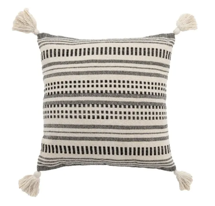 Chilika Natural and Black Cushion, 45 X 45CM