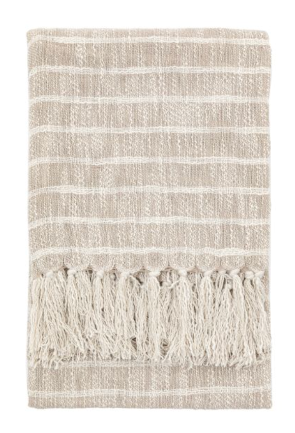 Melford Stripe Throw, Sand 130 X 170CM