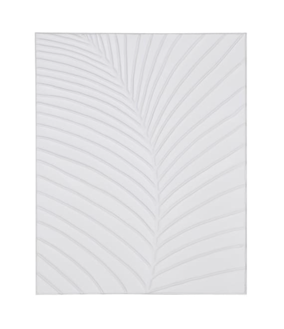Hand Painted White Fern Canvas, 80 X 100 CM