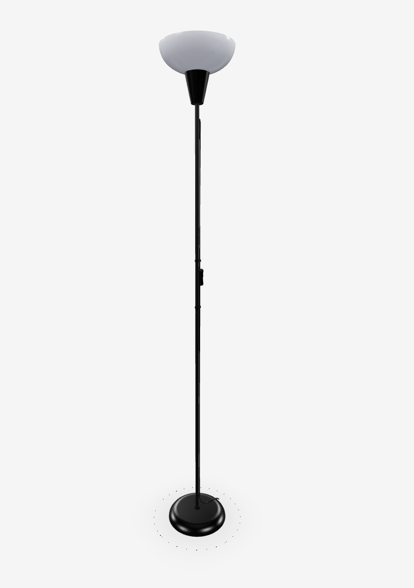 TÅGARP Floor uplighter, black/white 180CM