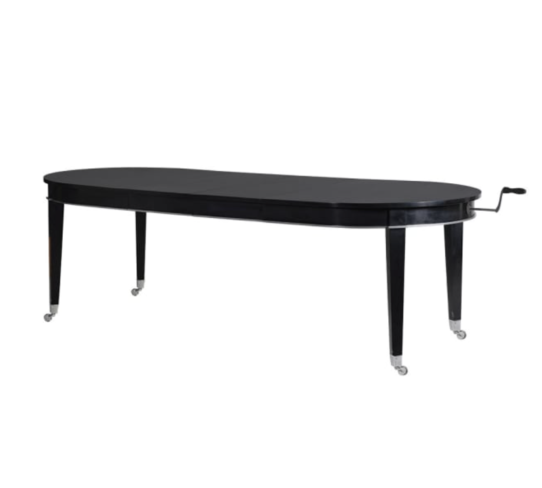 Black Kensington Oval Extending Dining Table - H78 X W110 X L172 CM