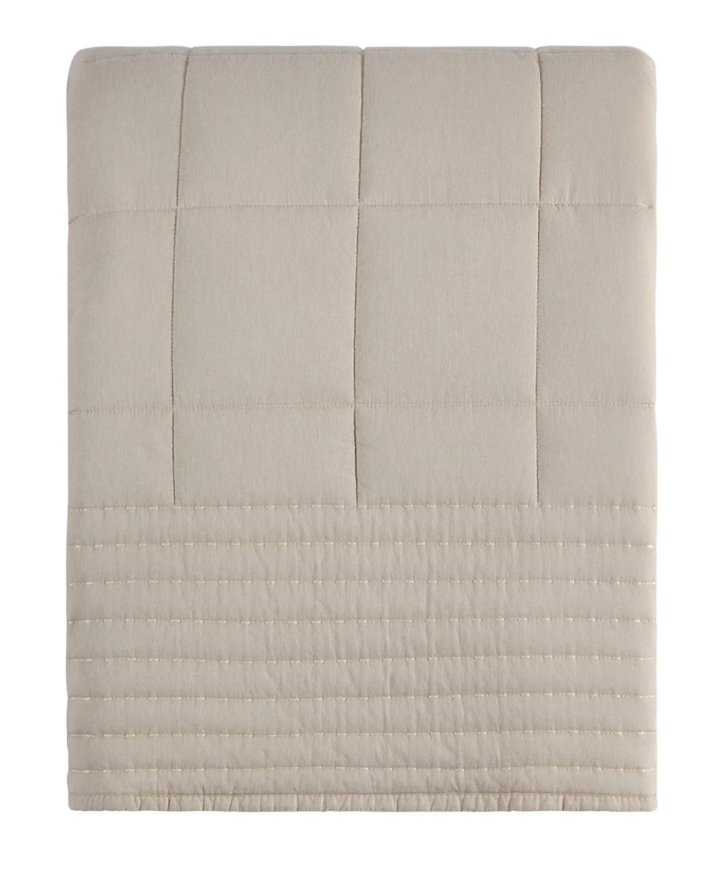 Oxford 100% Pure Cotton Quilted Bedspread - Champagne, 250 X 260 CM
