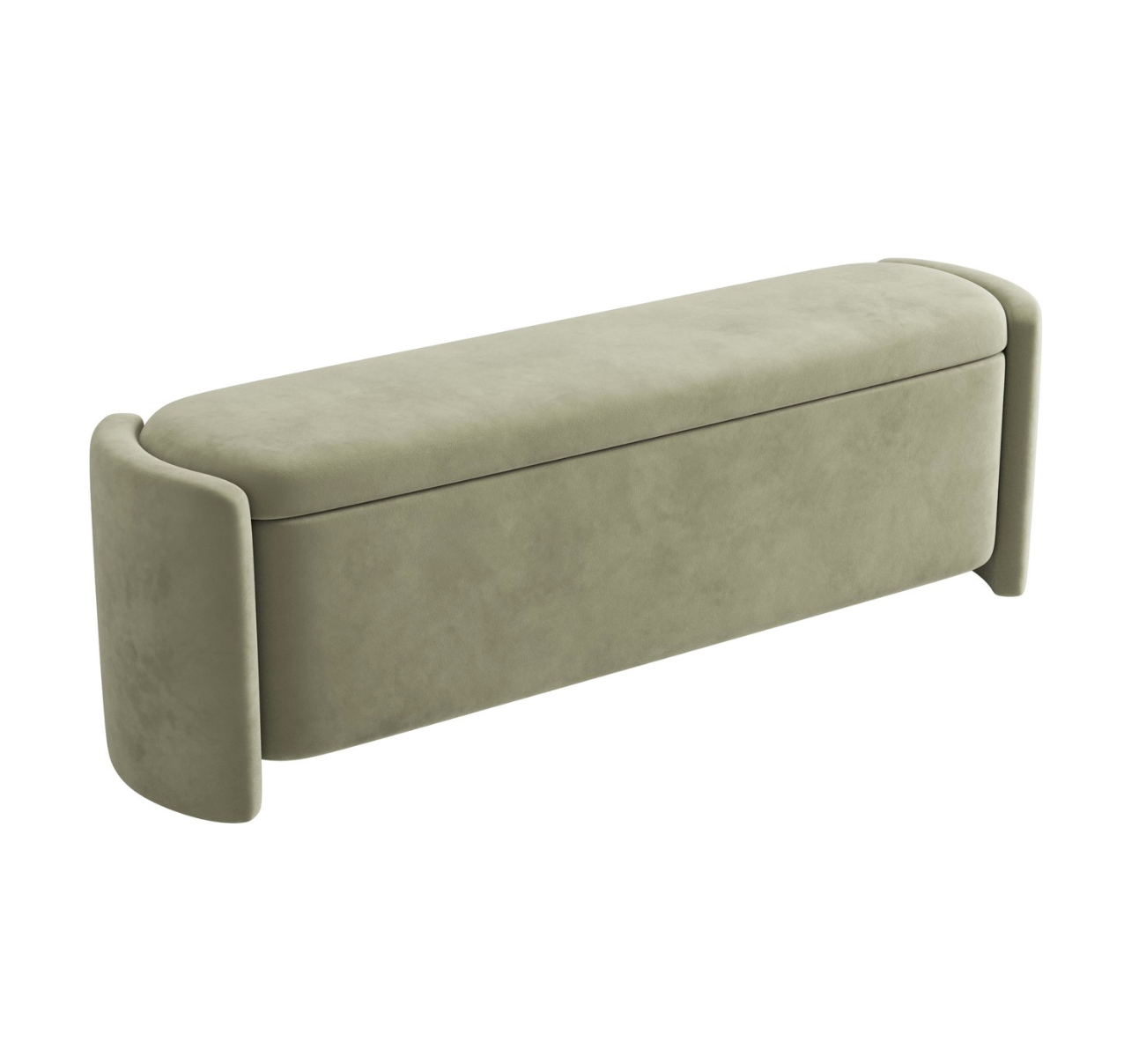 Sage Velvet Ottoman Storage Blanket Box - Taryn, W147 X D35 X H49CM