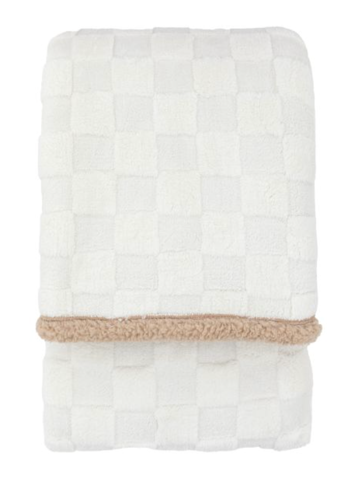 Oakley Checked Sherpa Throw - W140 X D180 CM