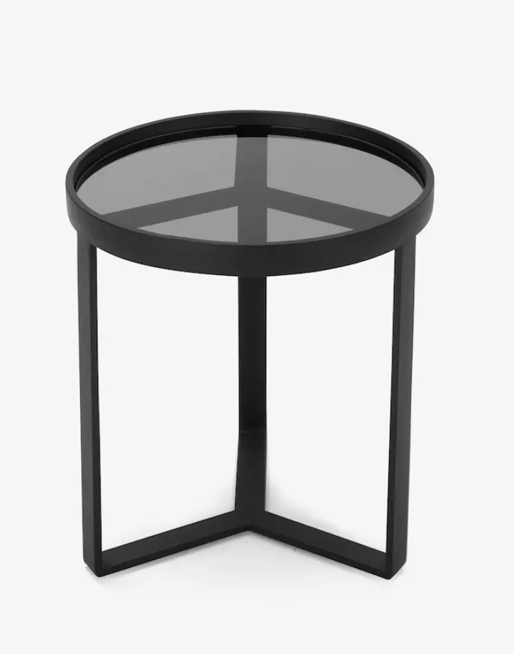 Black/Grey Glass Aula Side Table