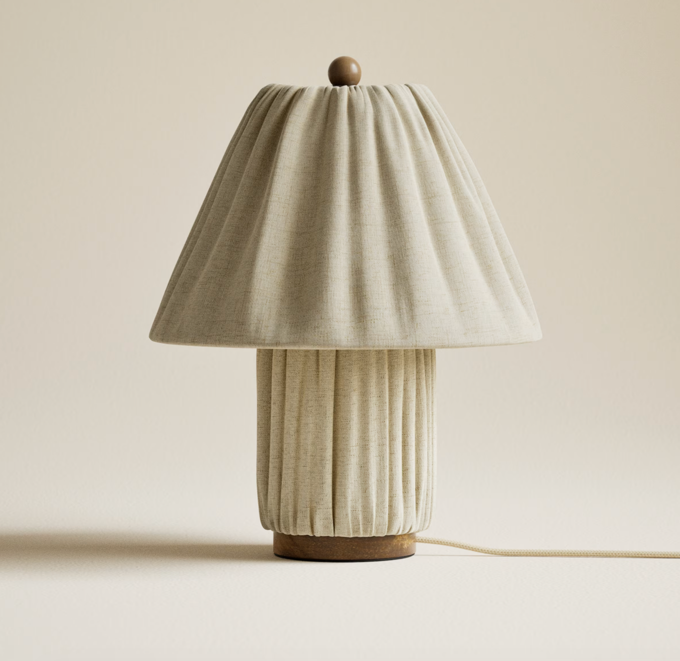 Soft Pleated Fabric Table Lamp, Neutral