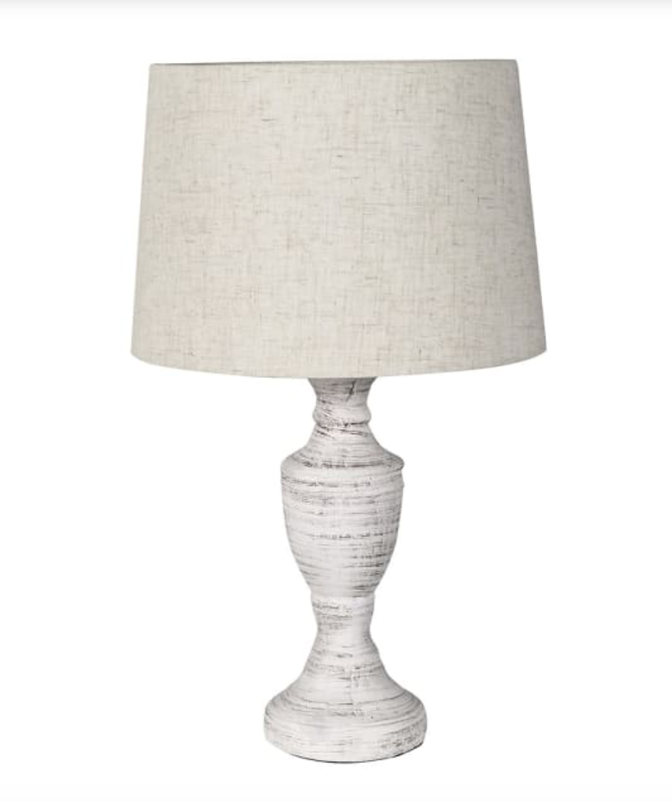 Slim Wood Effect Table Lamp with Shade