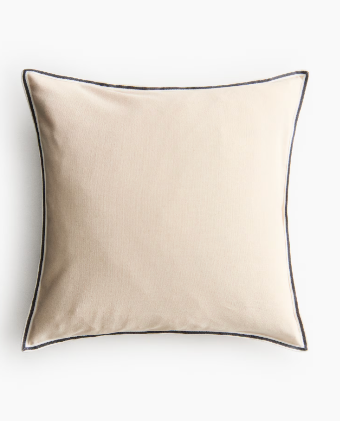 Cotton Canvas Cushion Cover, Light Beige 50 X 50CM