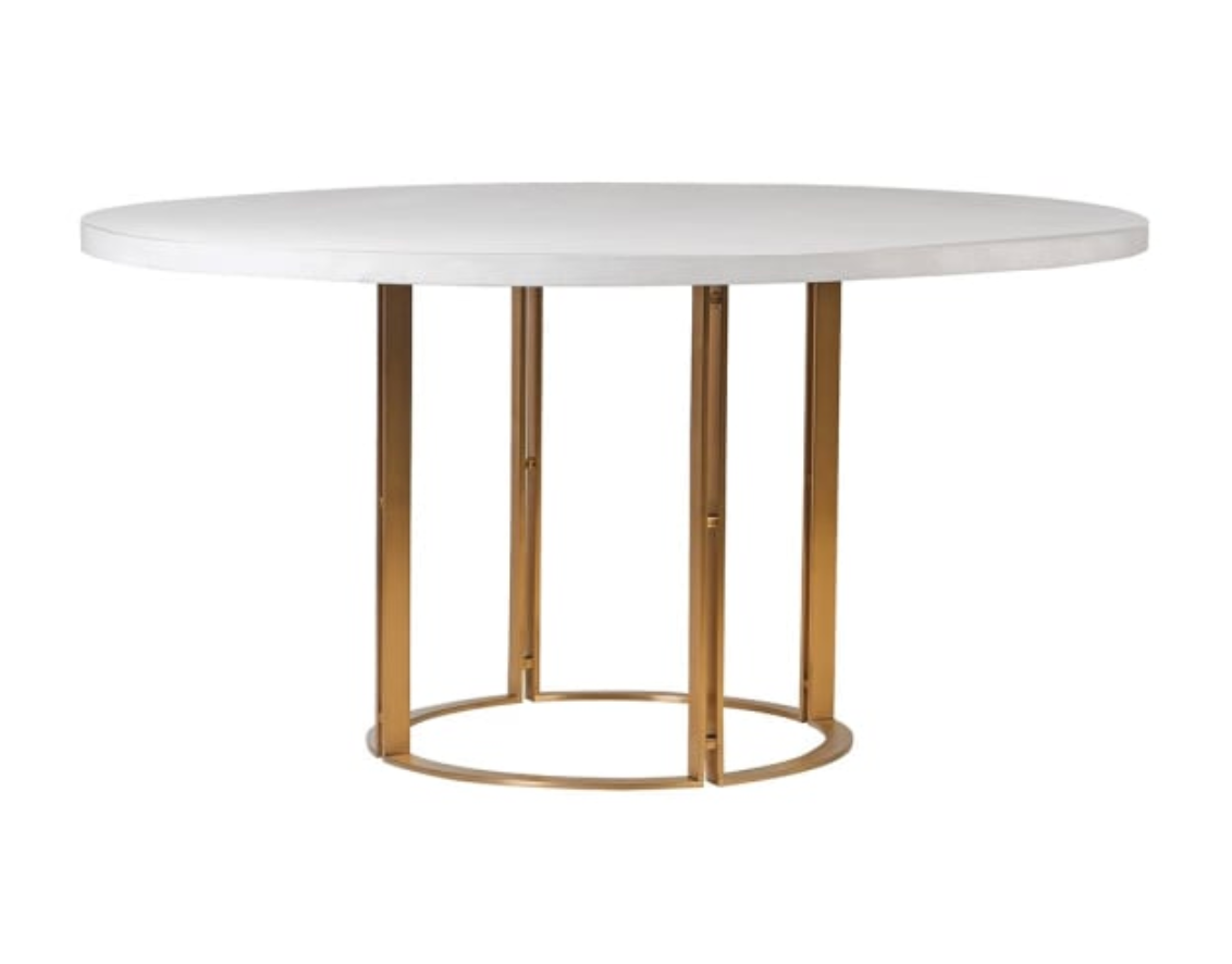 White Concrete Effect Dining Table - H76 X D150 CM