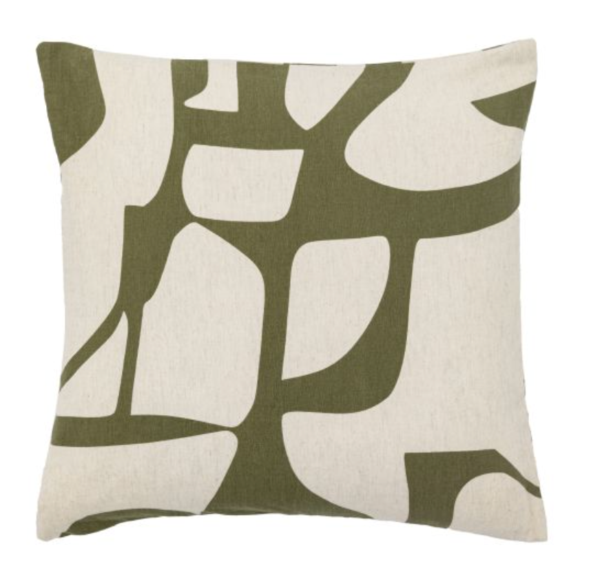 Skara Graphic Cushion, Olive 45 X 45CM