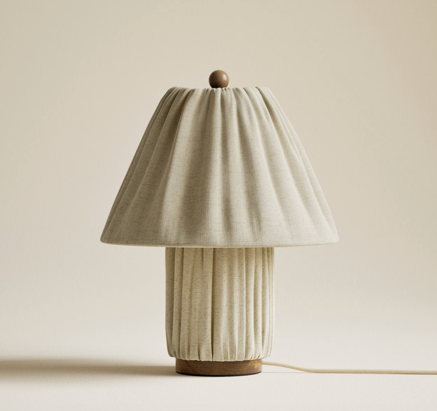 Soft Pleated Fabric Table Lamp, Neutral