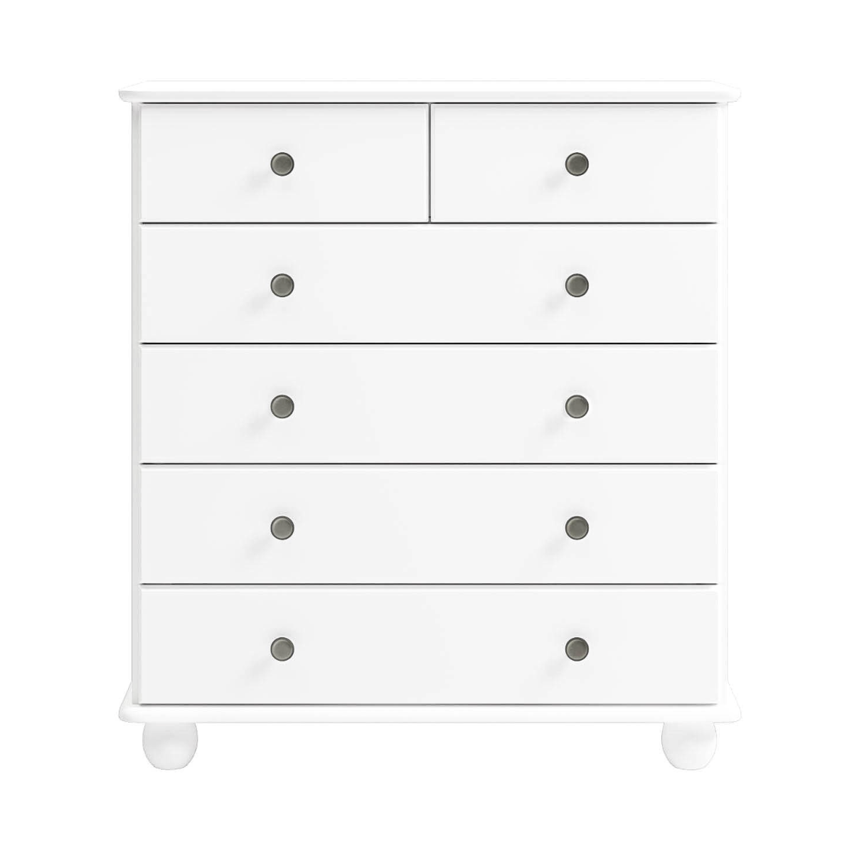 White Chest of 6 Drawers - Hampton, W83 X D39 XH91CM