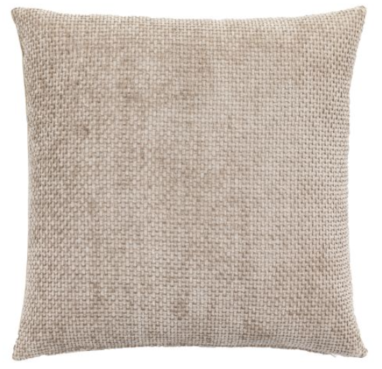 Basketweave Chenille Cushion Cream 2pk 450x450mm Poly Filled Cream