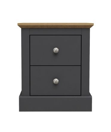 Devon Charcoal Bedside Cabinet, D39.5 X W45.9 X H55.2 CM