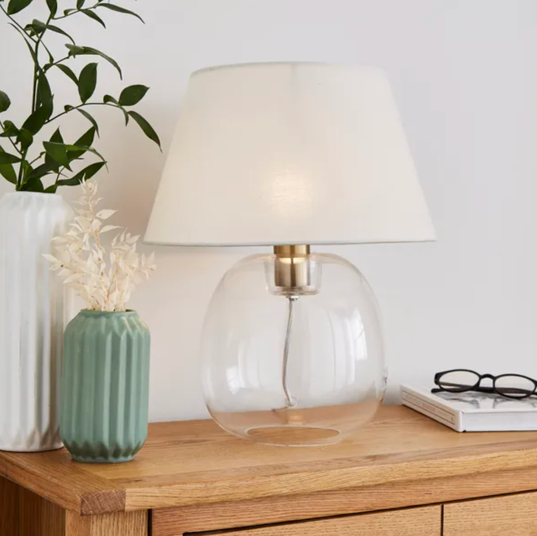 Edin Glass Table Lamp, Clear