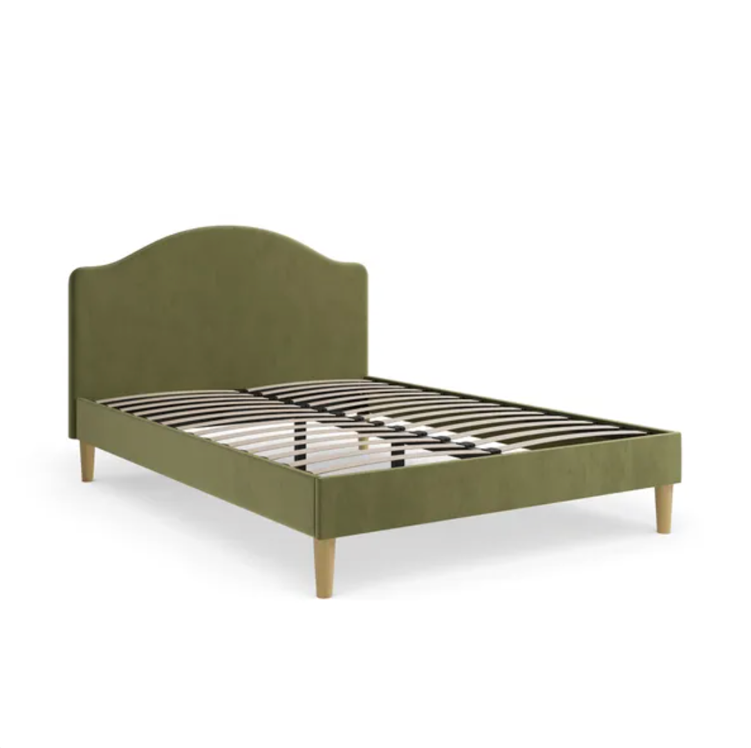 Maylee Velvet Bed Frame, Double - H 105cm x W 145cm x D 201.5cm