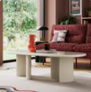Elements Ellis Glass Coffee Table Mushroom