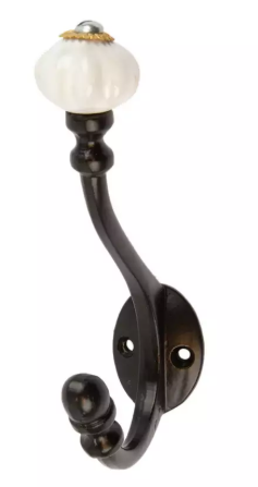 Hammer & Tongs Ceramic Flower Hat & Coat Hook - Black