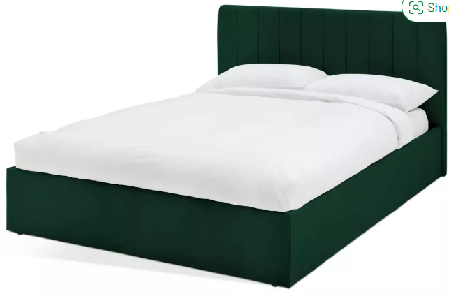 Pandora Small Double Ottoman Bed - Forest Green
