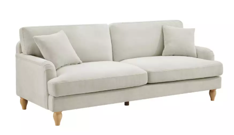 Cynthia Fabric 3 Seater Sofa - Natural