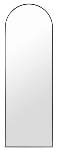 Black Full Length Arch Wall Mirror - 150x50cm