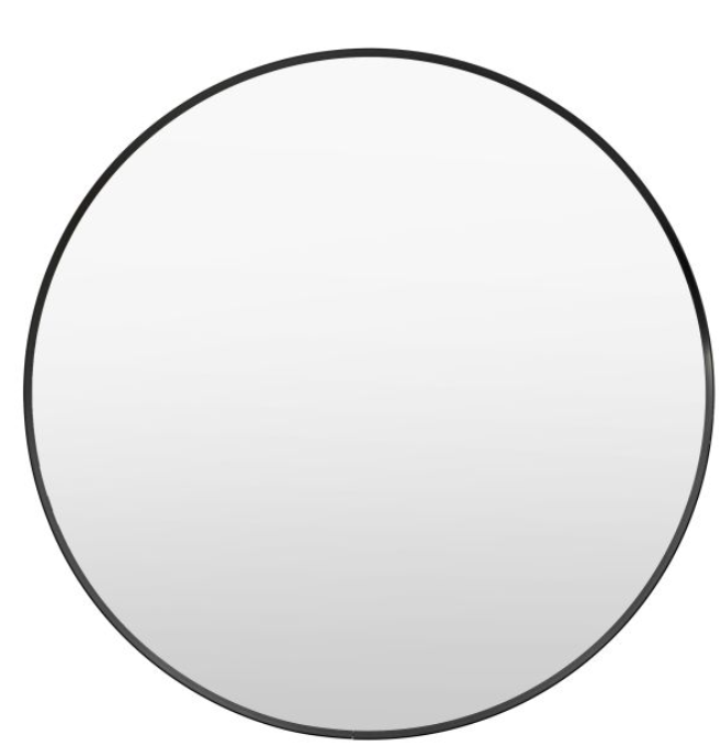 Holworth Large Round Mirror Black