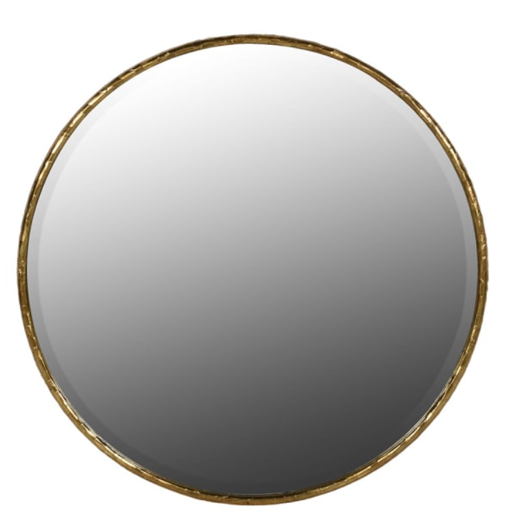 Gold Foil Round Wall Mirror