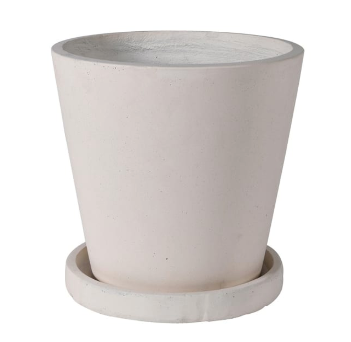 Cream Plant Pot and Saucer - H34.5 X Dia.34CM
