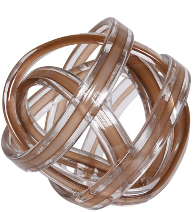 Twisted Brown Glass Knot Ornament