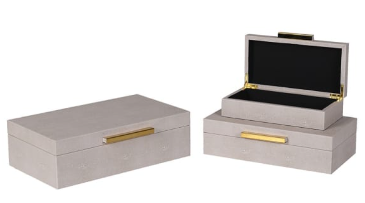 Set of 3 Taupe Boxes