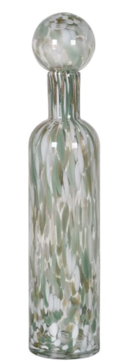 Large Pistachio Speckle Bottle with Ball Topper