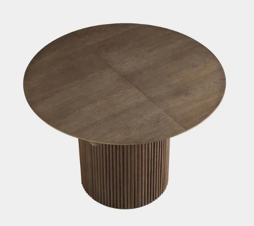 Maru Round 4-6 Seater Extending Oak Pedestal Dining Table, Silver Oak