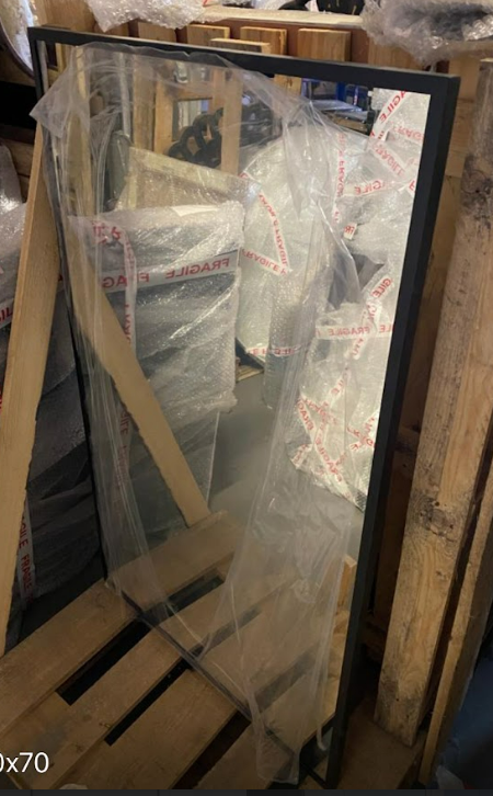 Mirror Rectangular, Black, 120x70cm
