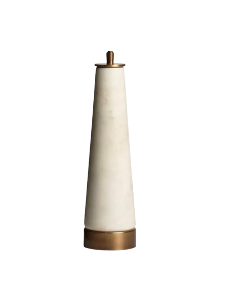 sphynx table lamp in white marble and brass, 39.5x10cm