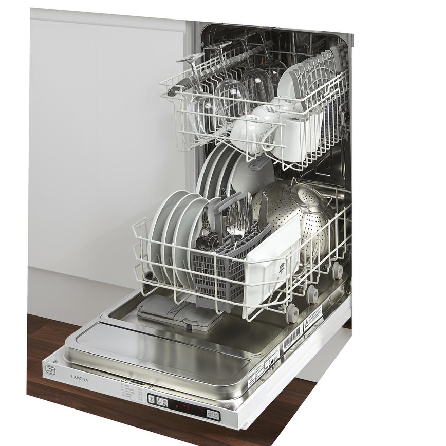 Lamona LAM8304 Integrated Slimline White Control Panel Dishwasher - W448xD550xH818mm