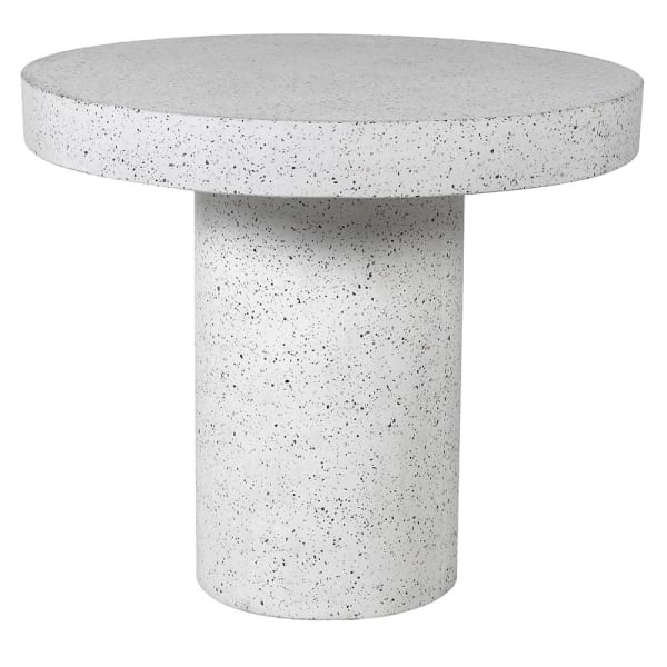 White Terazzo Round Dining Table, 77x90cm