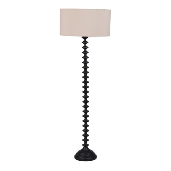 Ridged Floor Lamp with Beige Shade, 154x52