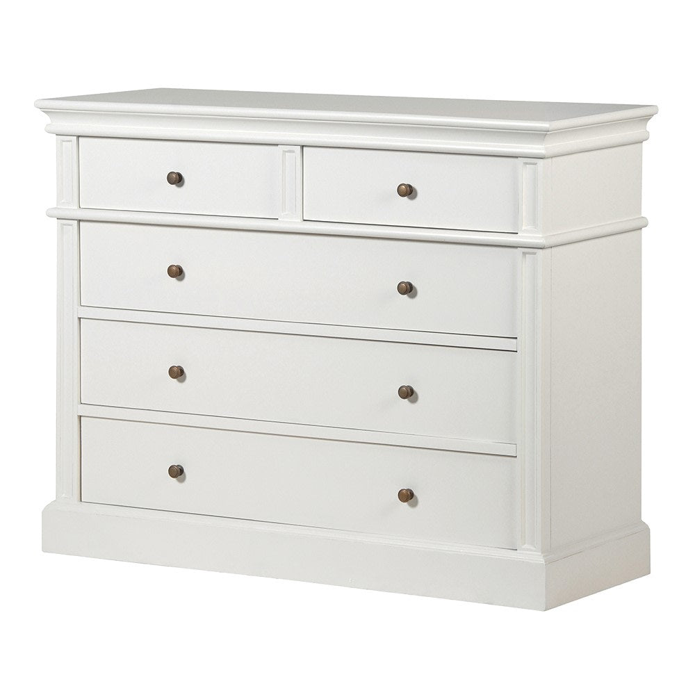 White Fayence 2/3 Chest of Drawers, 91 X 115 X 42cm
