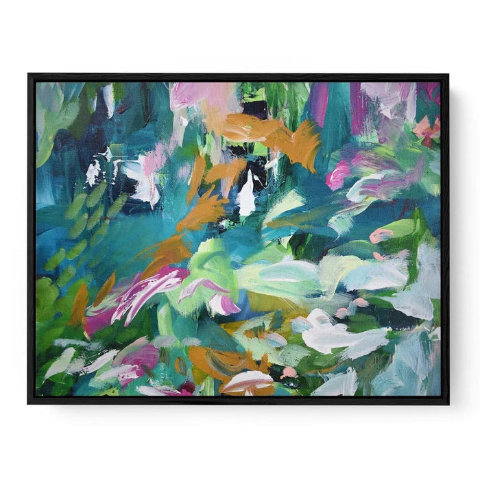 Abstract 142 Framed Canvas 70X100 Black