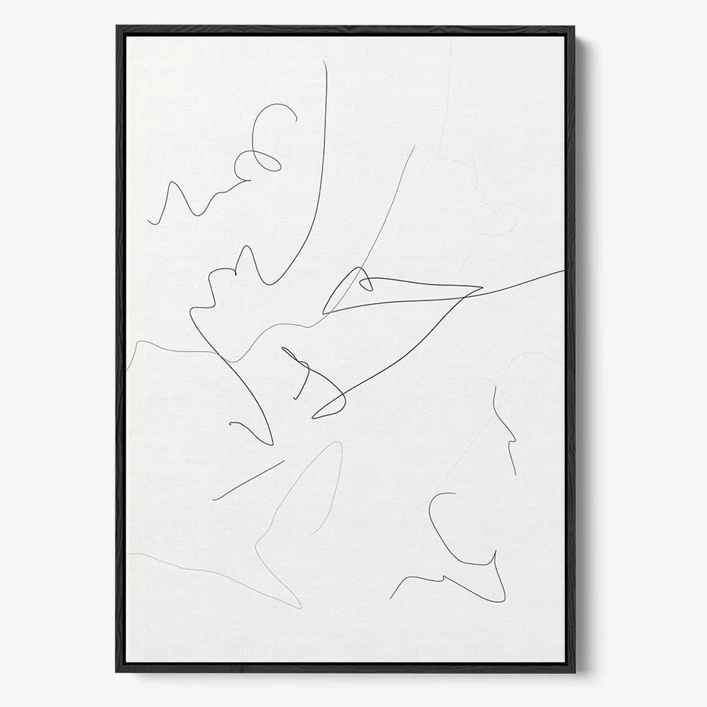 Abstract Line Art Framed Canvas, 50x70cm