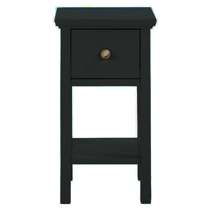 JOHN LEWIS & PARTNERS WILTON 1 DRAWER BEDSIDE CABINETS IN BLACK, 32x31.2x55cm