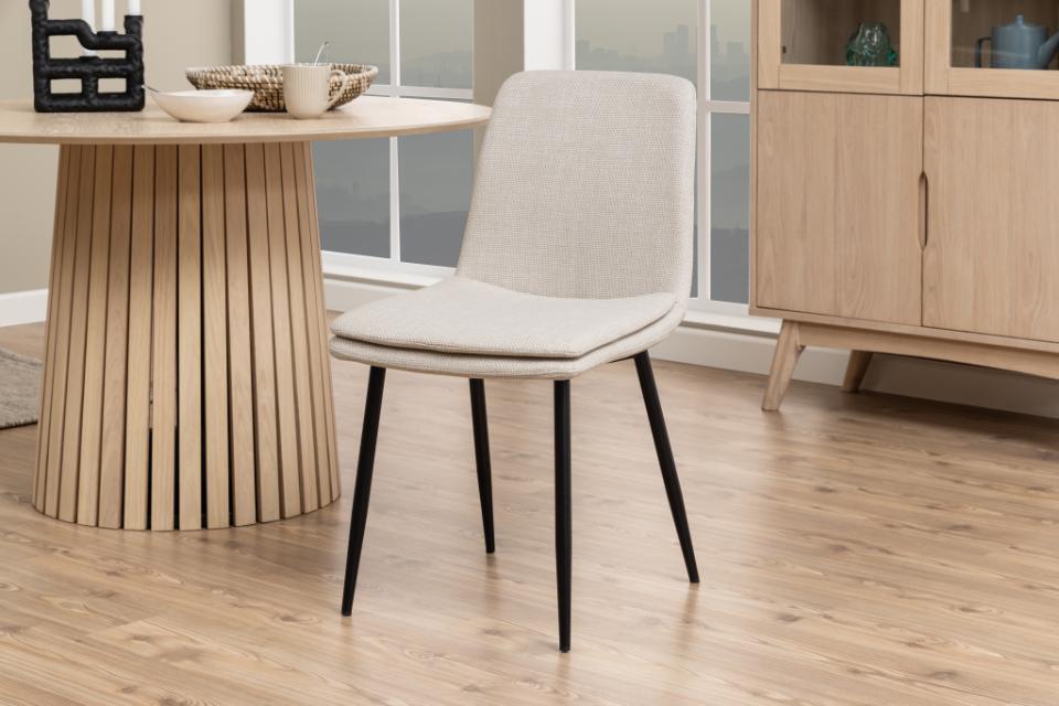 Becca Dining Chair, Basel Fabric Beige 24