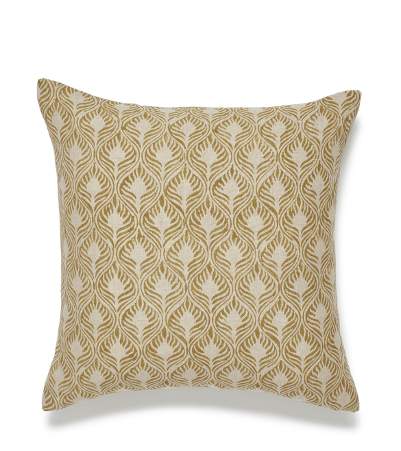 Ghini Feathers Cushion Cover - Mustard