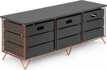 Amph Storage Bench, Copper & Grey, 49x120x39cm