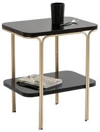 Black & Gold Side table, 40x30x45cm